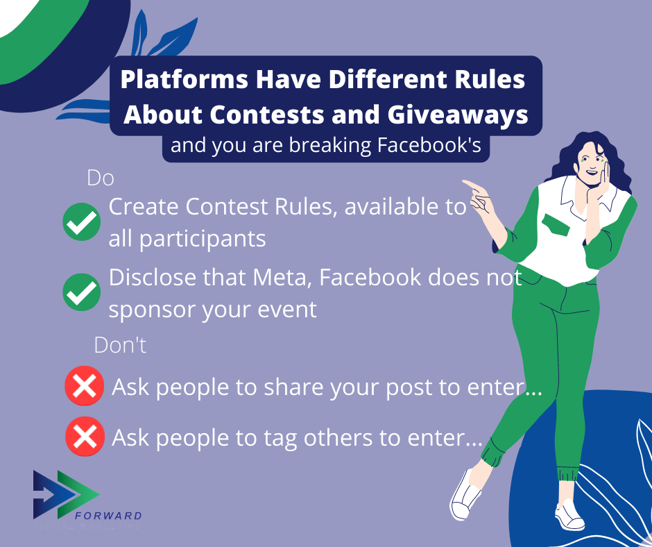 platform have different rules about contest and giveaways