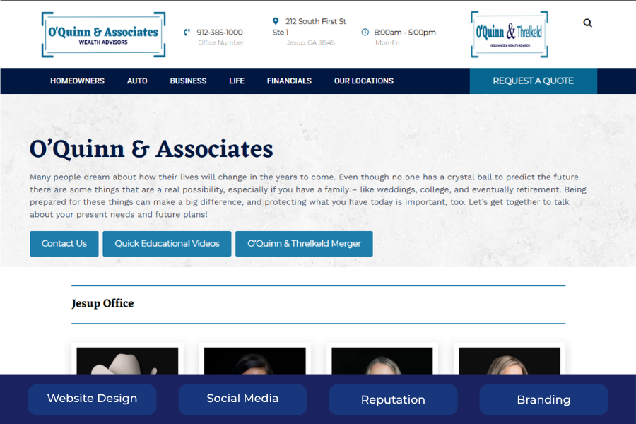 O’Quinn & Associates | Local Insurance, Multiple Locations, One Seamless Website