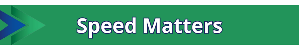 Website speed matters banner with speedometer icon and Forward Digital Marketing branding
