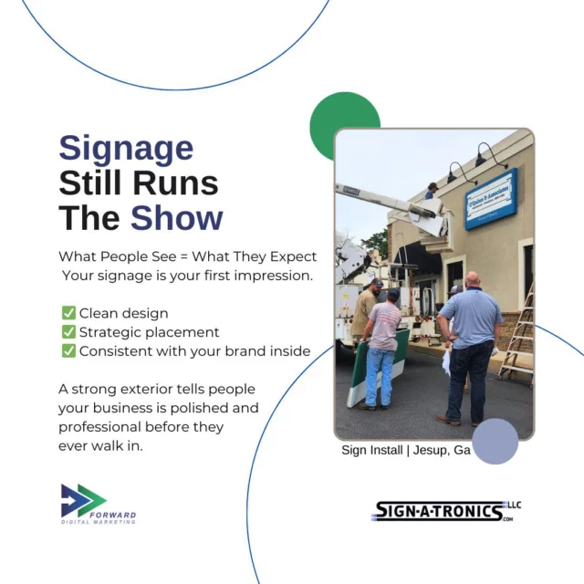 Your outside should match your inside!
At Forward Digital Marketing, we know strong brands don’t stop at digital—they live in your physical space, too. That’s why we’re spotlighting the signage side of our dual marketing company — Signatronics LLC., where signage turns walk-bys into walk-ins.

This recent project for Shaun O'Quinn - O'Quinn & Associates  shows how a bold, intentional sign can reflect the heart of your business, school, or church—
before anyone even steps inside.
If your branding is strong online, it should be just as powerful outside your front door.

Let’s create that kind of consistency, TOGETHER.

Need signage or a digital refresh?
We’ve got you covered—inside and out!
📞 Book a consult today.

#ForwardDigitalMarketing #SignatronicsSpotlight #BusinessBranding #MarketingConsistency #DigitalToPhysical #ModernSignage #LocalBusinessSupport #BringTheInsideOut #NoGatekeepingMarketing #DualMarketingIsOurBusiness